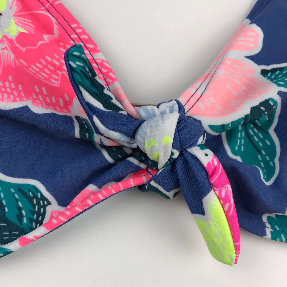 Women’s Blue Floral Swim Bikini Top, NWT, Small - Picture 5 of 7